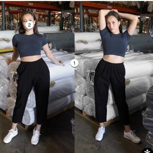 Los Angeles Apparel HEAVY JERSEY GARMENT DYE CASUAL PANTS size XS vintage black